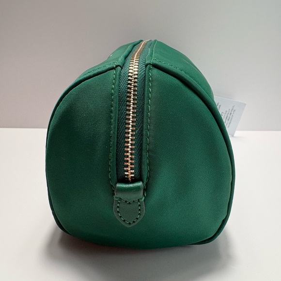 NWT Kate Spade ‘Chelsea’ Deep Jade Green Nylon Cosmetics Bag with Gold Accents - Picture 4 of 6